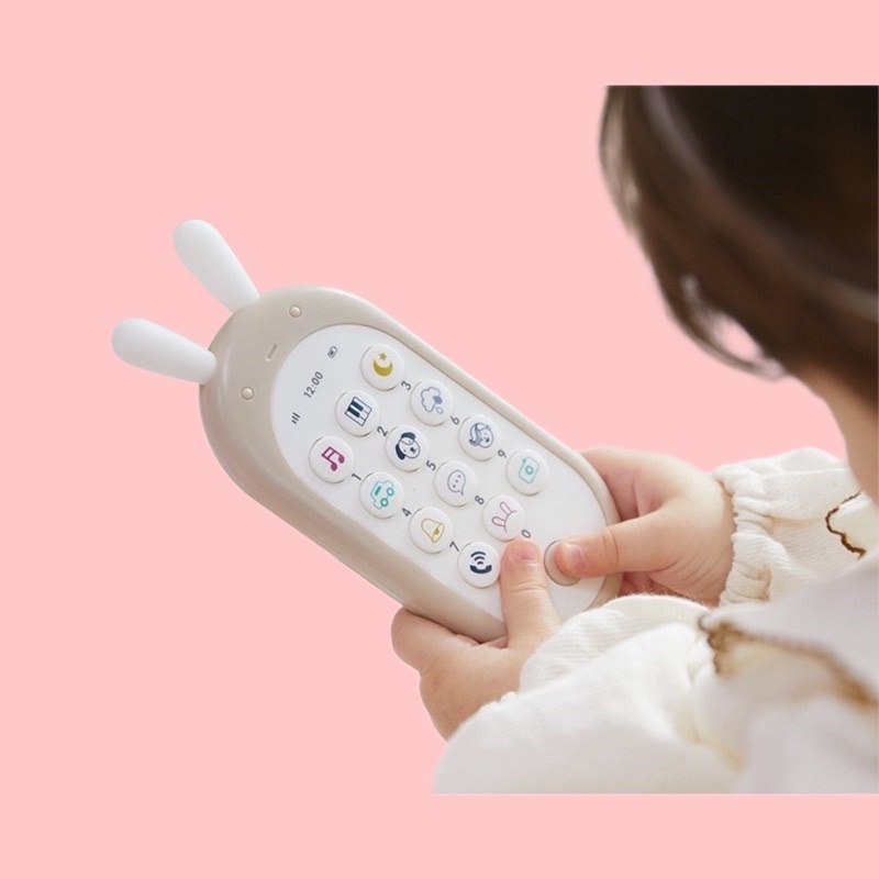 Điện thoại đồ chơi Haave Bricks Baby Rabbit tai thỏ Hàn Quốc - Quà tặng 1/6 cho bé - SHOP MẸ MIN