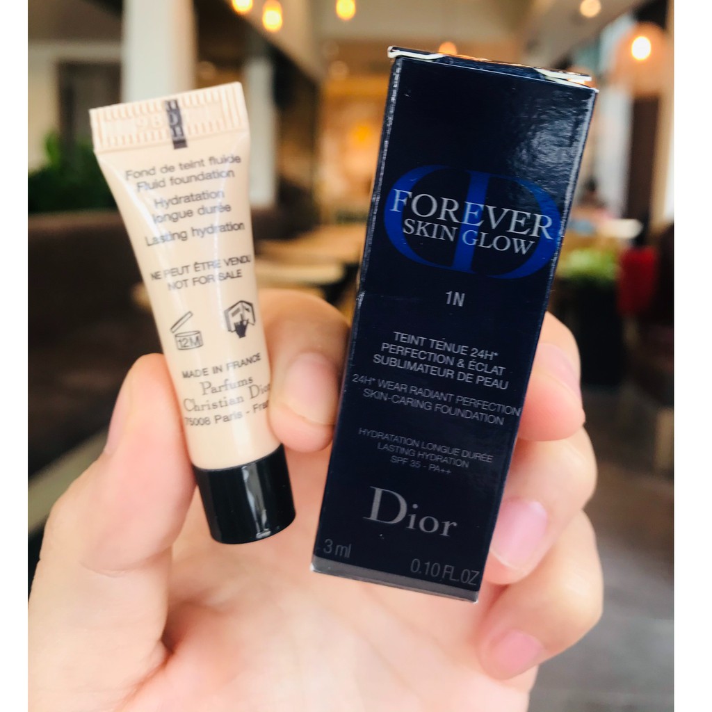 Kem Nền Dior Forever Skin Glow 24h Wear Radiant Perfection Skin-Caring Foundation Mini 3ML mini tông 1N và tông 2N
