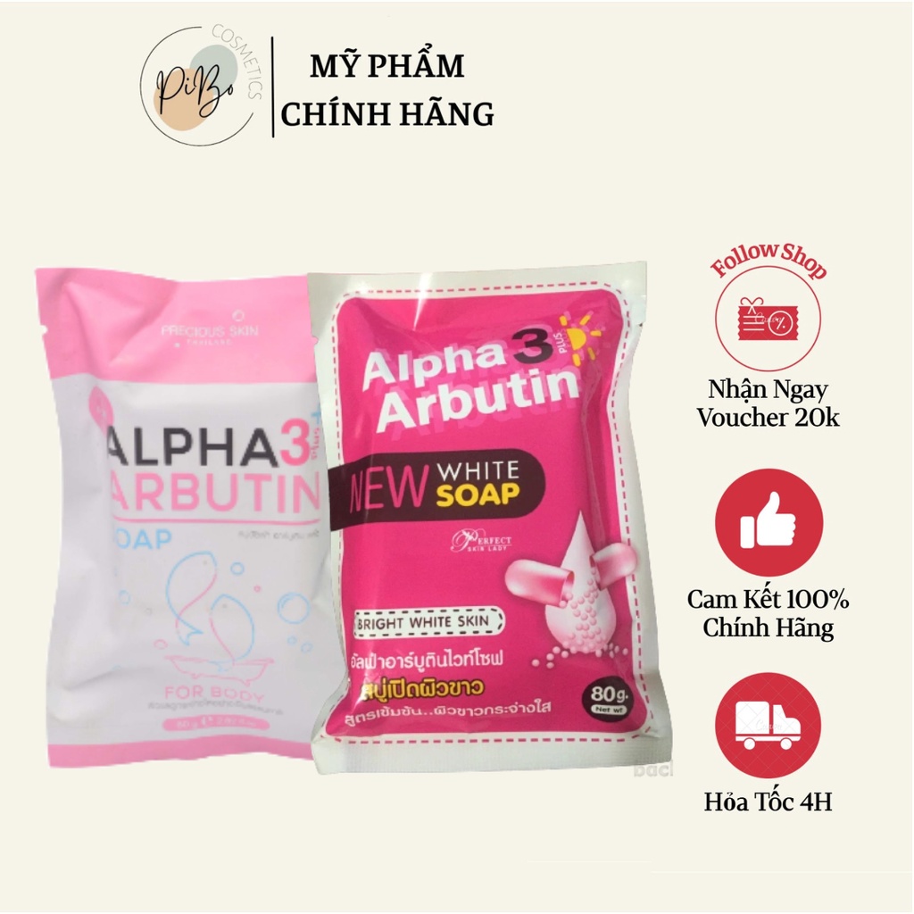 Bánh Xà Phòng Tắm Trắng Da Toàn Thân Alpha Arbutin 3+ Plus (80g)