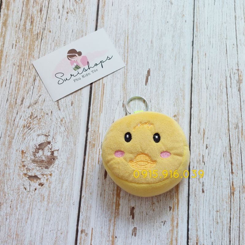 Móc Khóa Thú Bông Hình Tròn, Móc Khóa Gấu Bông