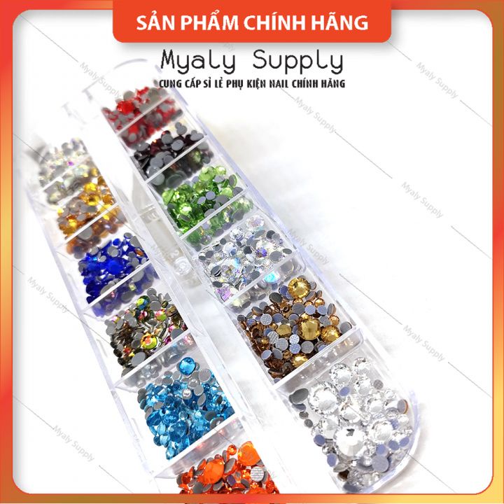 Đá Chân Keo Mix Size Mix 12 Màu Gắn Móng Nail 1449