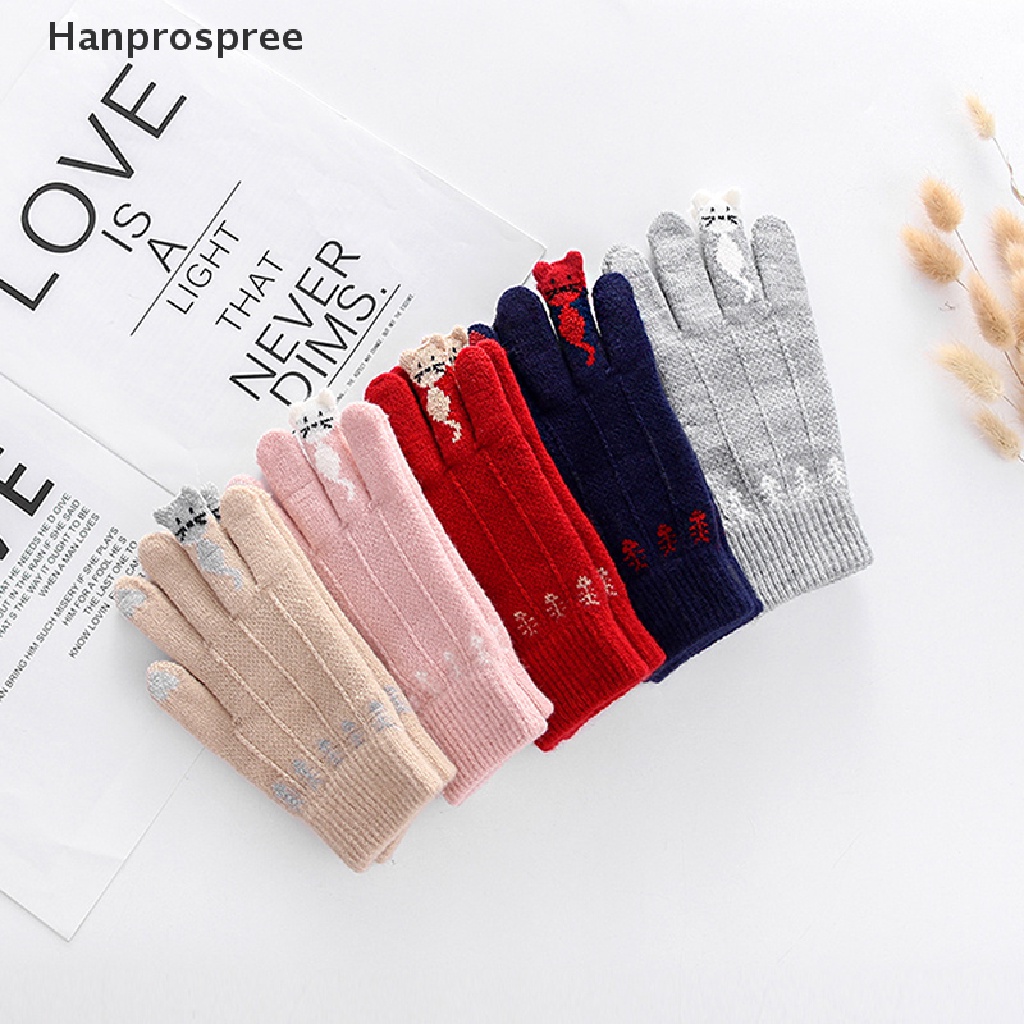 Hanprospree > Găng Tay Dệt Kim Giữ Ấm Mùa Đông Có Thể Chạm Màn Hình Cảm Ứng Dễ Thương Cho Nữ well