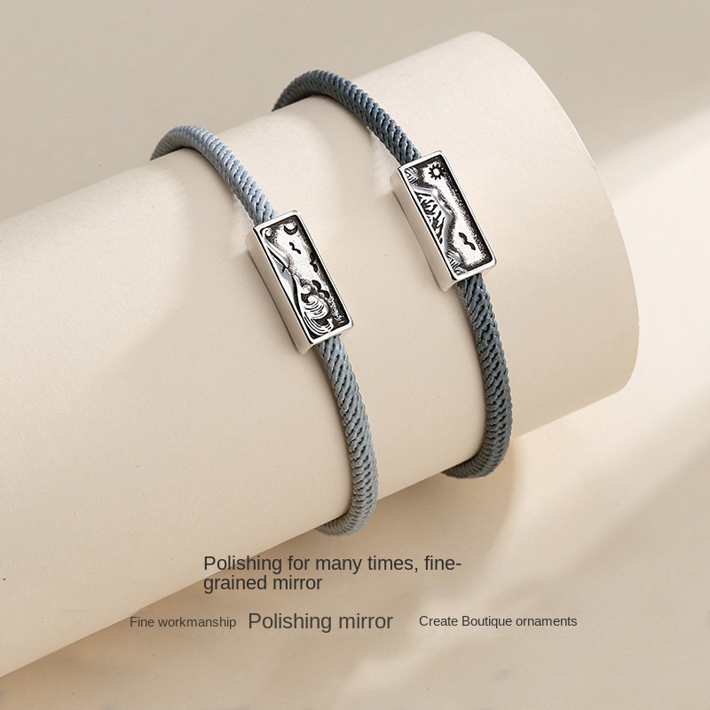 Vòng Tay Dây Bện Phong Cách Retro Cho Cặp Đôi