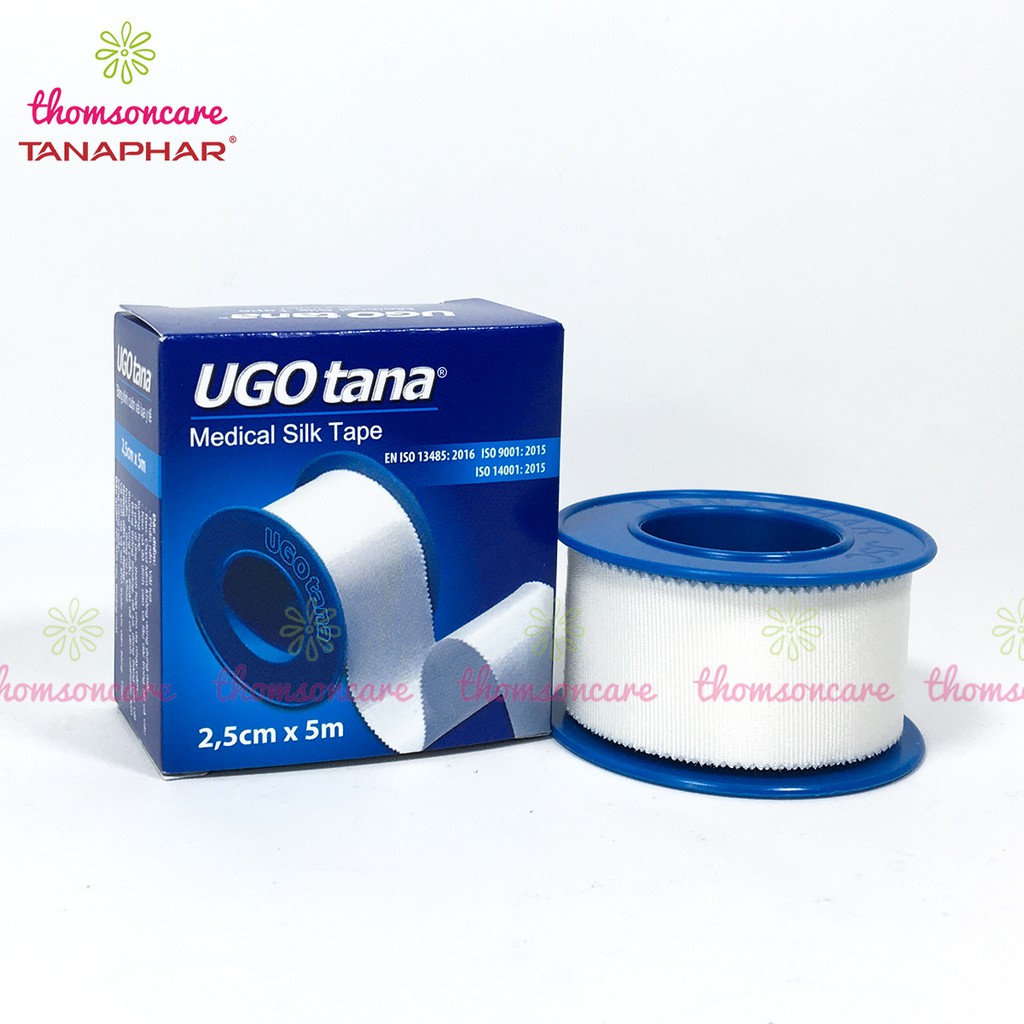 Băng dính vải y tế UGOTANA - bản nhỡ 2,5cm x dài 5m - băng keo mềm sơ cứu vết thương