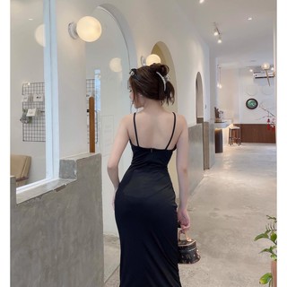 ĐẦM LỤA BODY FORM QUA GỐI NHÚN EO 2 DÂY