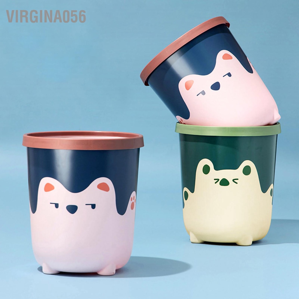 Có thể bán buôn Thùng rác Hình chú gấu dễ thương Dung tích lớn cho Phòng tắm ngủ bếp khách Virgina056 Hàng giao ngay