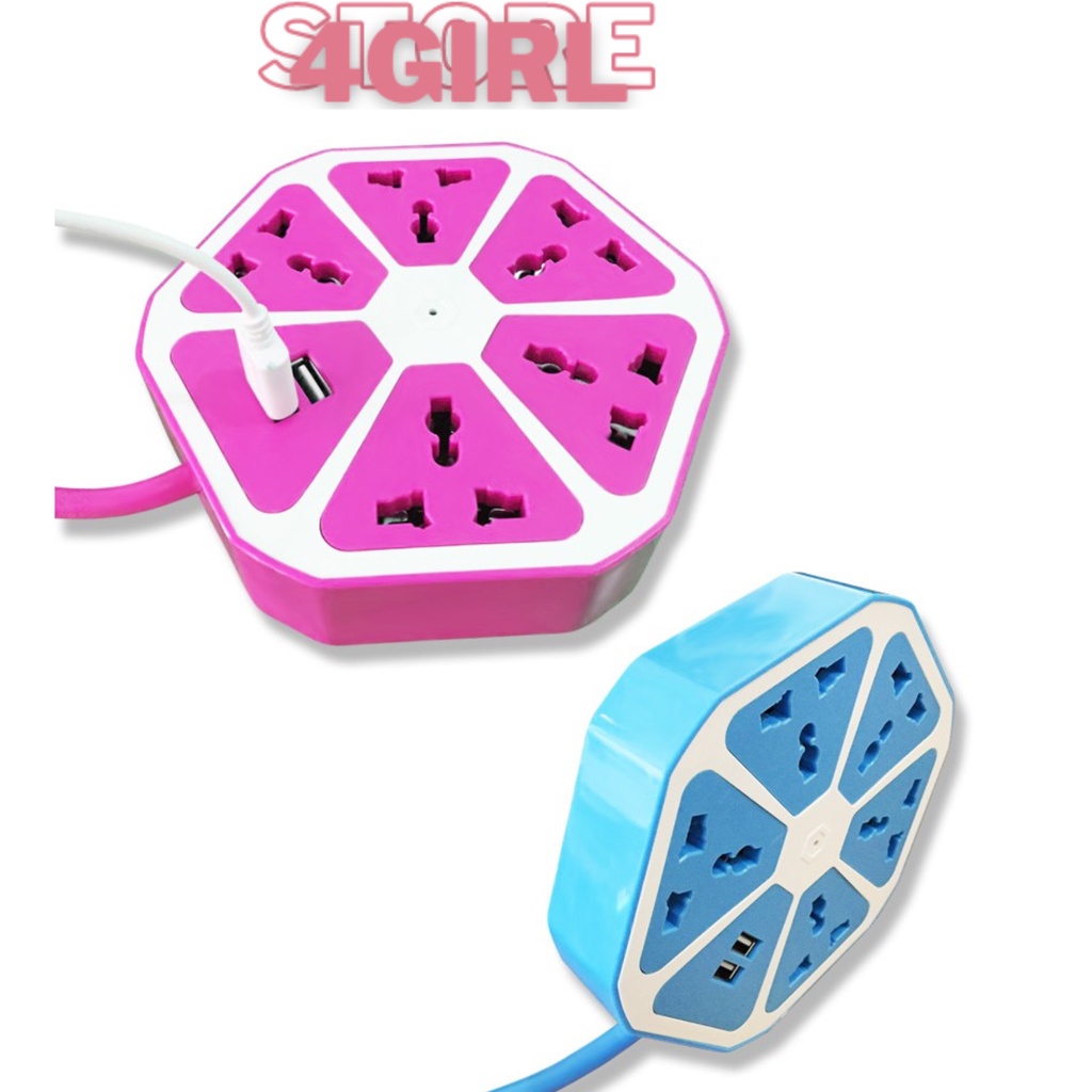 Ổ cắm điện hình trái cam có 4 cổng USB Store4girls