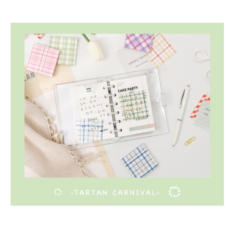 Set 200 tờ giấy ghi chú họa tiết kẻ ô tiện dụng