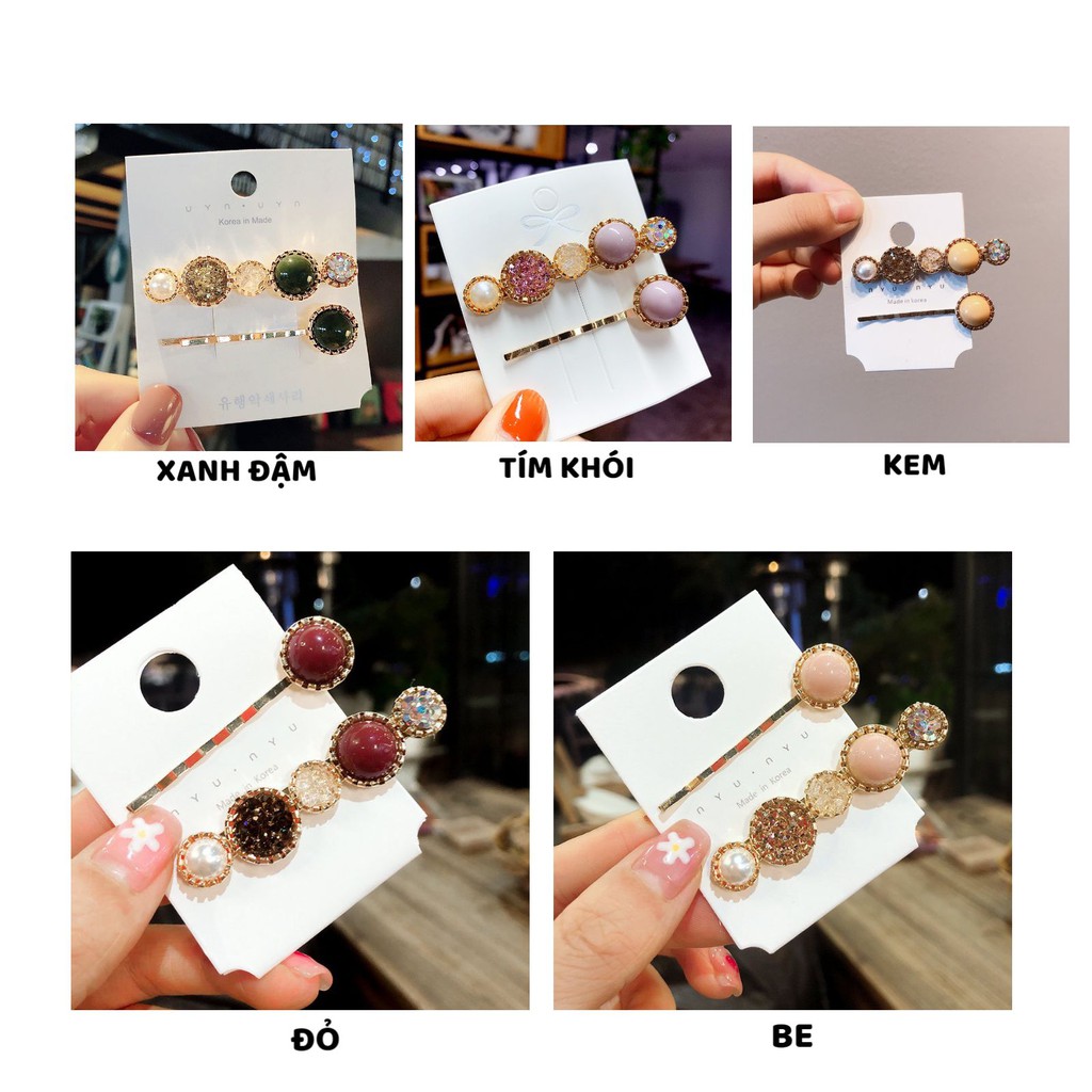 Kẹp Tóc Nữ - Set 2 Kẹp Tóc Kim Loại Phong Cách Hàn Quốc Điệu Đà Dễ Thương Mẫu L3
