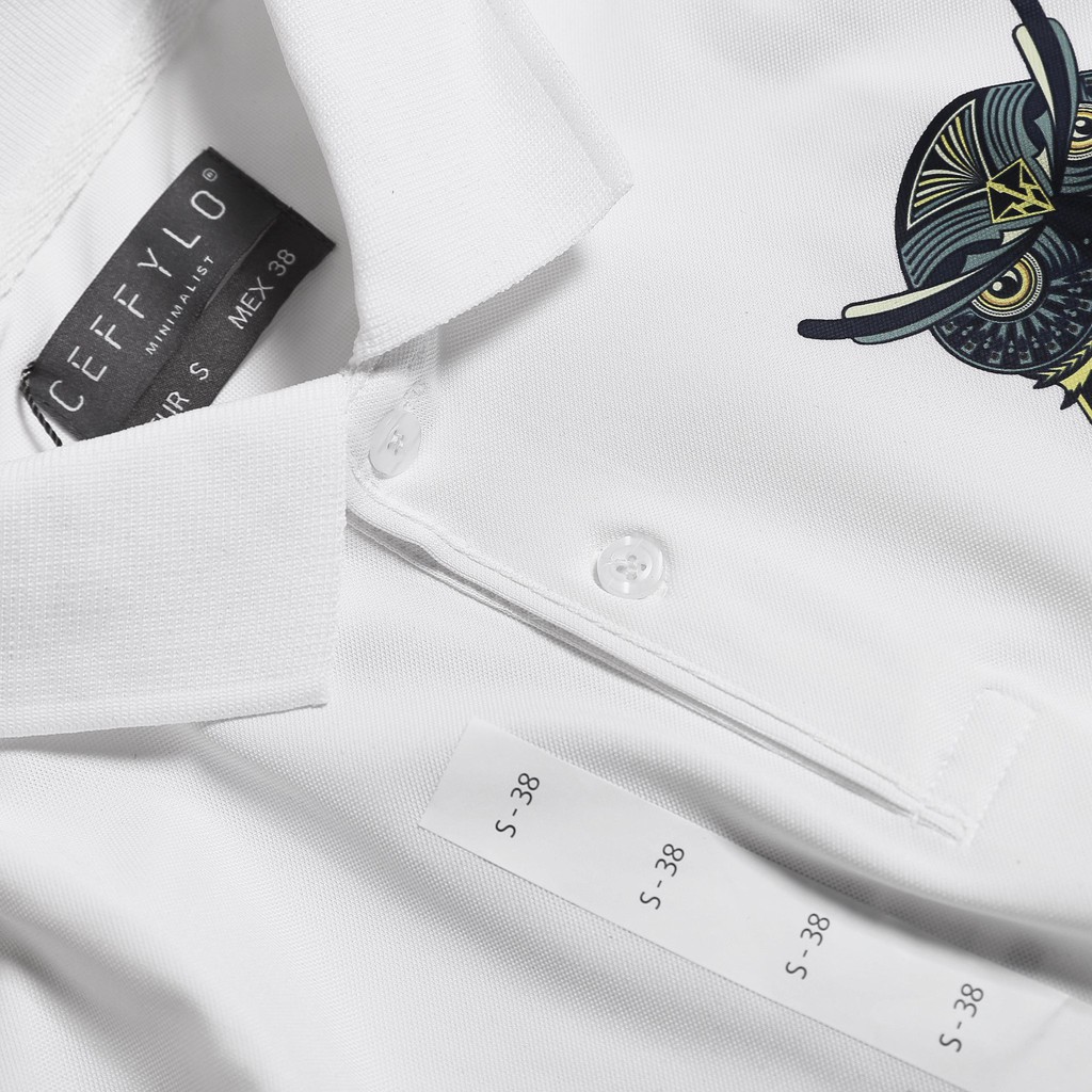 Áo polo nam cao cấp, có cổ, cotton, co giãn 4 chiều Ceffylo. Áo thun nam cộc tay, họa tiết cú nổi bật | BigBuy360 - bigbuy360.vn