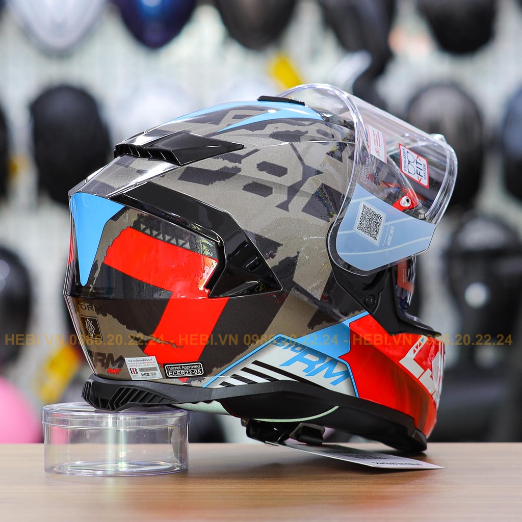 Nón Fullface 2 Kính LS2 FF800 Xám Đỏ Sprinter