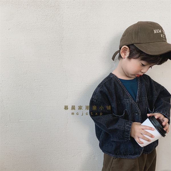 Áo Khoác Denim Phong Cách Retro Mùa Xuân Thu Mới Cho Bé Trai Và Bé Gái Dễ Phối Đồ