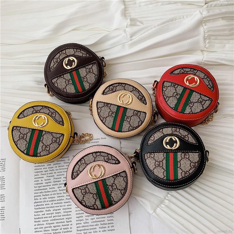 Túi đeo chéo da PU in hoa dễ thương cho bé gái