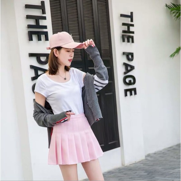 Chân váy ngắn tenis trơn nhiều màu ♥️ Chân váy chữ A ulzzang xếp ly cực đẹp - NhimShop CV10