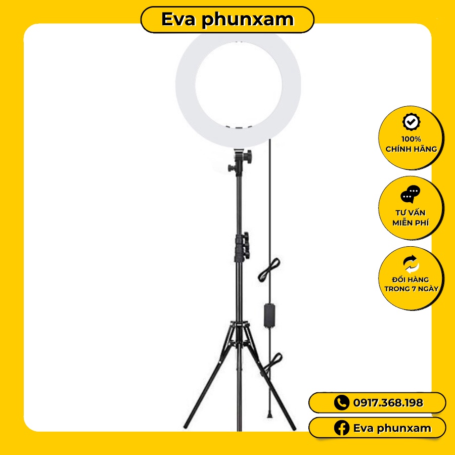 Đèn Led Livestream 45CM HQ18 chính hãng công suất lớn - Đèn Livestream hỗ trợ chụp ảnh quay clip kèm chân thép 2 mét