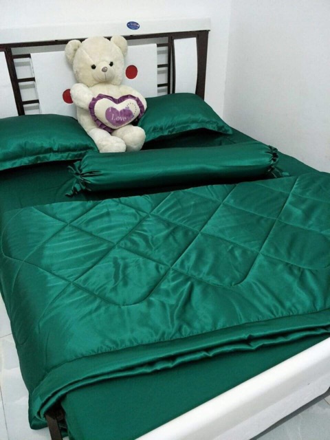 Bộ sản phẩm chăn ga gối phi lụa 1.6x2m, mền 1,7x2m, nệm dày 20-25cm
