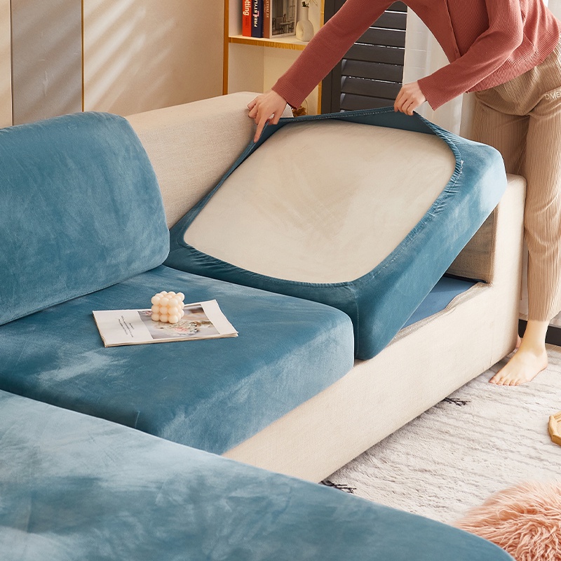 Vỏ bọc đệm ghế sofa bằng vải lông spandex co giãn mới để trang trí nhà cửa