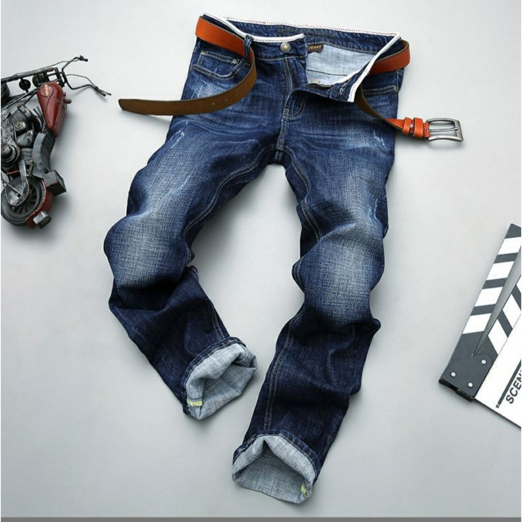 Quần Jeans Nam Vải Co Giản Cotton Ống Suông Phong Cách Doanh Nhân | BigBuy360 - bigbuy360.vn