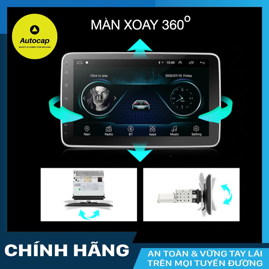 Màn hình S600 Android 1 DIN xoay 360 độ Wifi 4G dành cho xe ô tô