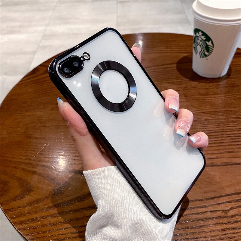 Ốp Điện Thoại Mềm Trong Suốt Viền Vuông Cho iPhone 7 8 Plus se 2020 2022 X XR XS MAX ip8