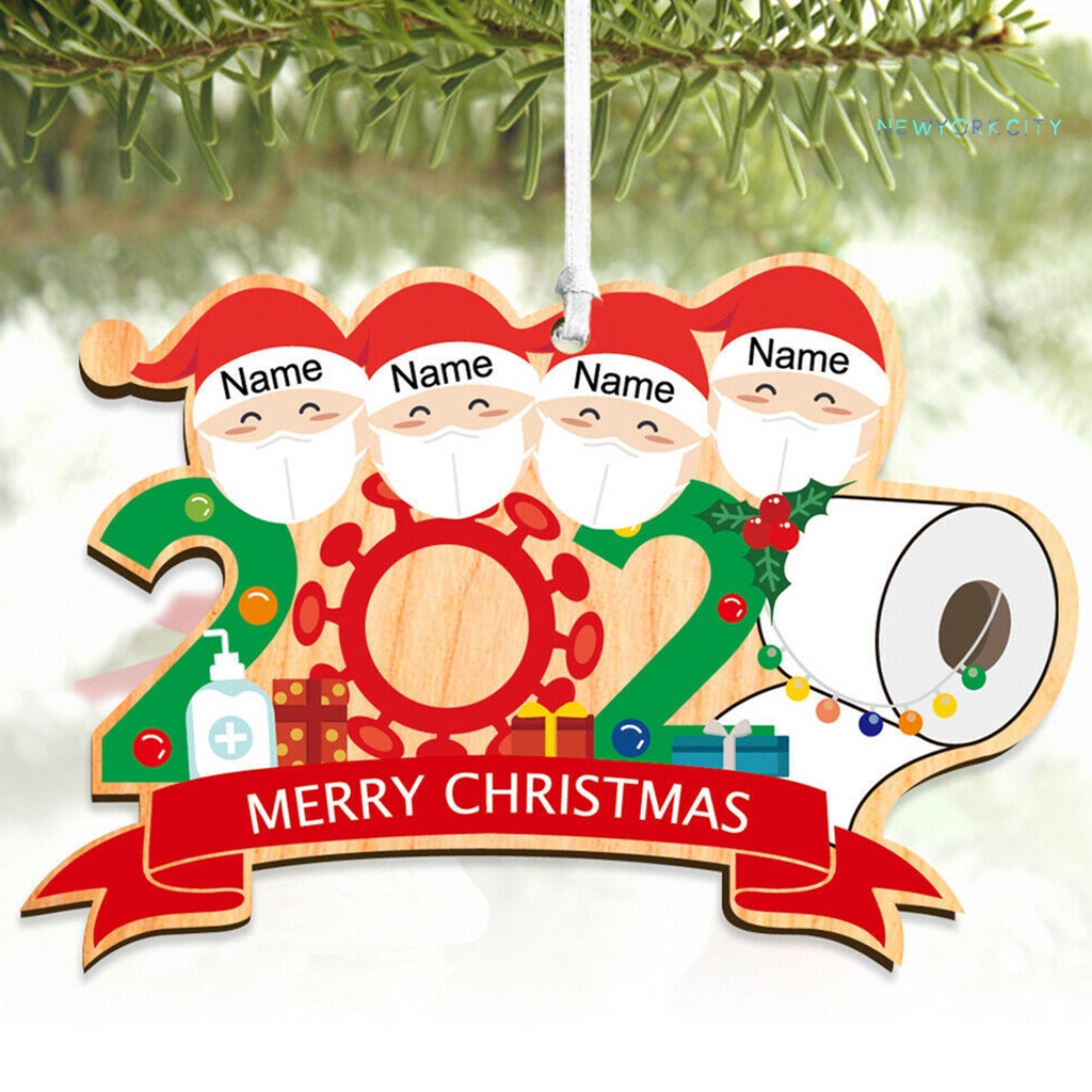 Phụ Kiện Treo Trang Trí Cây Thông Giáng Sinh Bằng Gỗ Phong Cách Giáng Sinh 2020