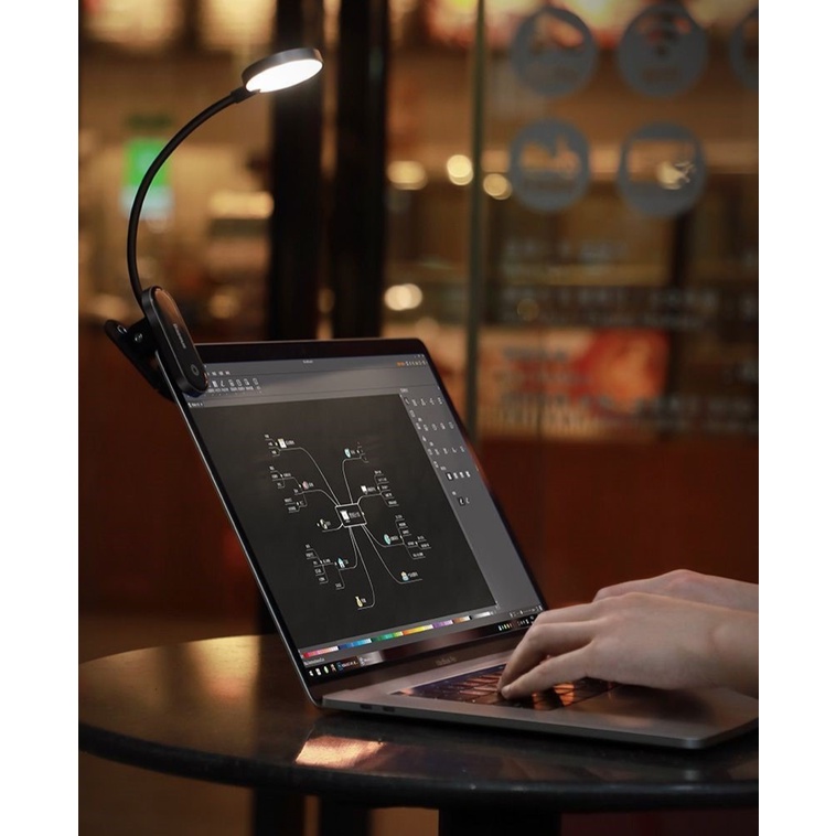Đèn đọc sách mini, pin sạc tiện dụng Baseus Comfort Reading Mini Clip Lamp (Dịu mắt, chân kẹp, 3 mức sáng, 350mAh, 24h)