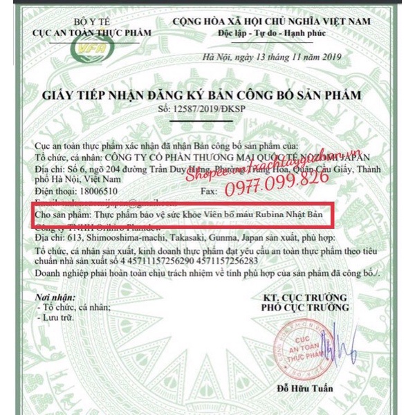 Viên uống BỔ MÁU Rubina Nhật Bản 180 viên