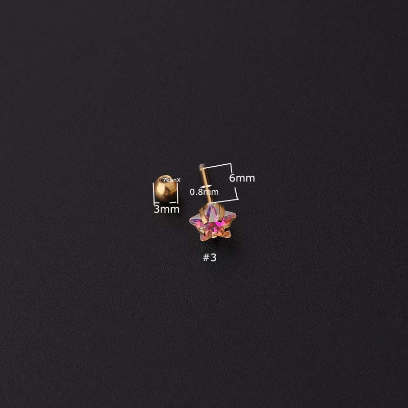 Khuyên tai chốt dài đính đá zircon đơn giản 20g