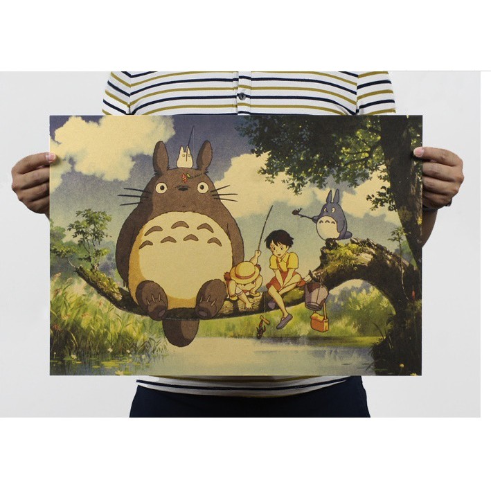 Poster Phim Hoạt Hình Hàng Xóm Tôi Là Totoro Bằng Giấy Dán Tường