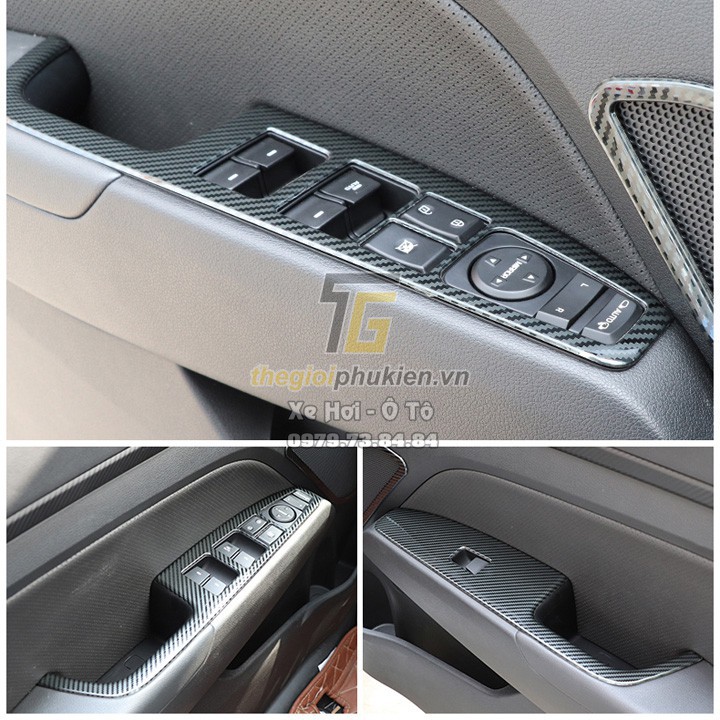 Ốp nội thất carbon Elantra 2016 - 2021 Bộ 5 - 9 chi tiết vân Carbon