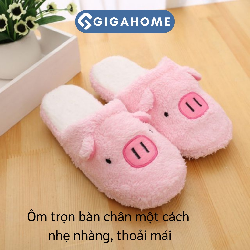 Dép Bông Đi Trong Nhà, Văn Phòng Hình Heo Ngộ Nghĩnh GIGAHOME Giữ Ấm Đôi Chân 3613