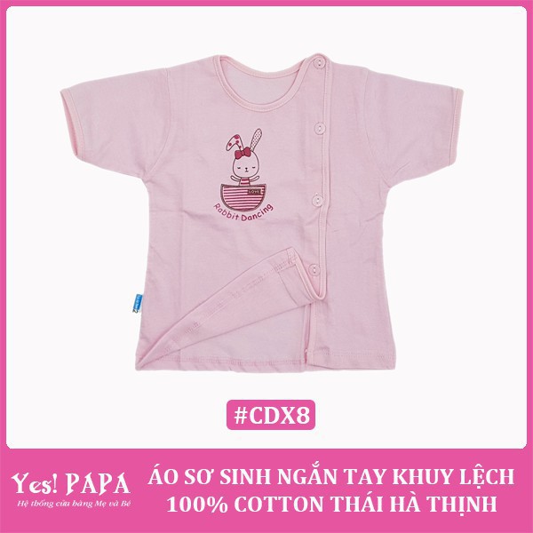 Áo sơ sinh ngắn tay khuy lệch 100% cotton Thái Hà Thịnh