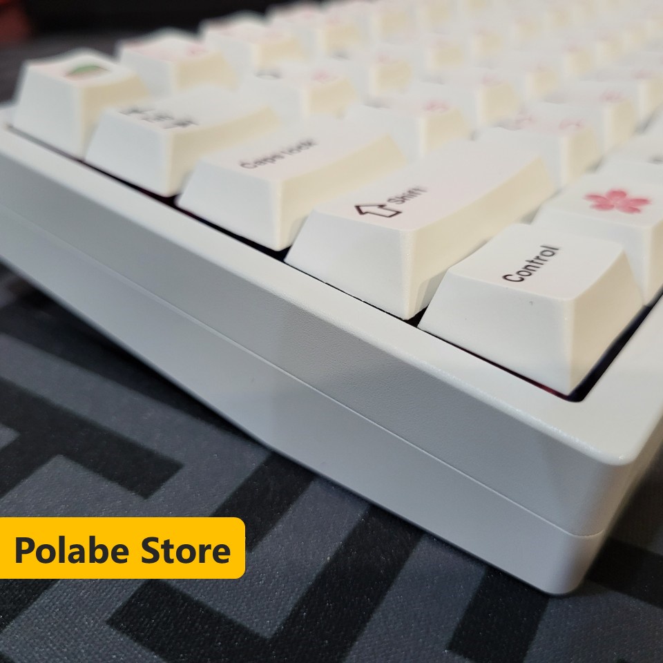 Keycap bàn phím cơ Cherry Blossom, keycap PBT dyesub sắc nét, keycap cherry thick PBT cân nhiều layout - Polabe Store