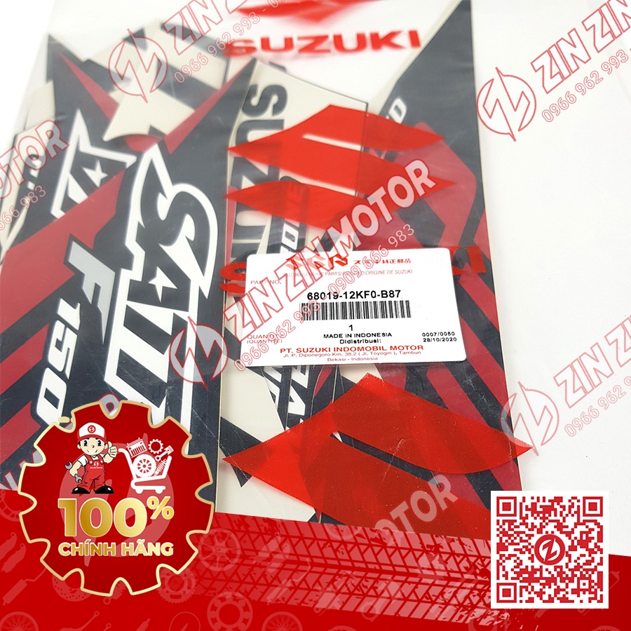 Tem Satria Fi, Raider Fi 2021 Trắng Ngọc Trai, Trắng Ngà 68019-12KF0-B87