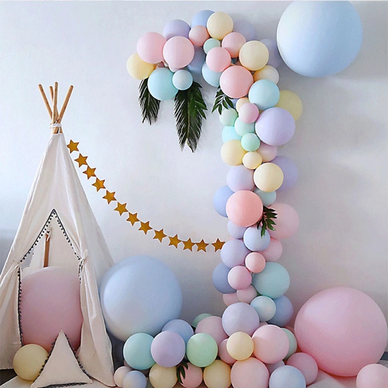 Set 20 Bong Bóng Cao Su 10 Inch Màu Hồng / Trắng Dùng Để Trang Trí Tiệc Sinh Nhật / Tiệc Cưới