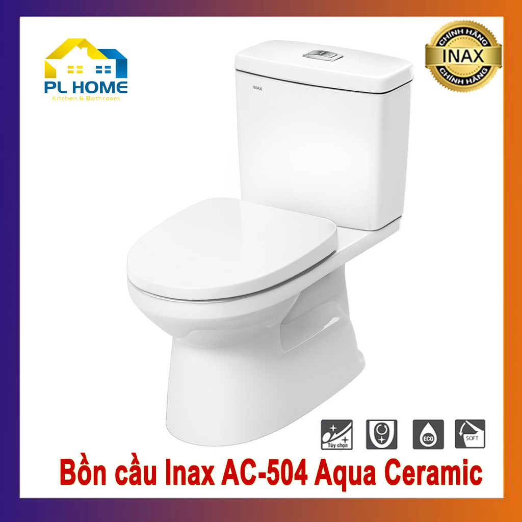 Bồn cầu Inax AC-504VAN 2 khối, công nghệ Aqua Ceramic chống bám bẩn