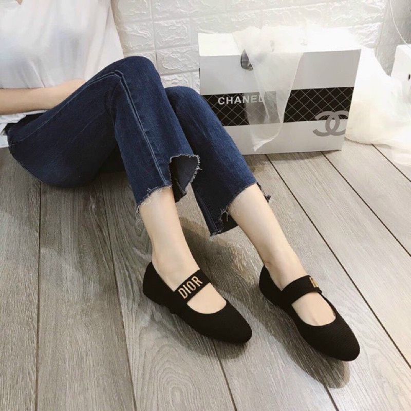 Giày búp bê phối quai xinh xắn [Có sẵn]