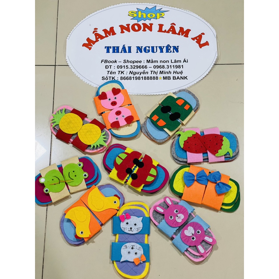 Dép đồ chơi tự tạo mầm non