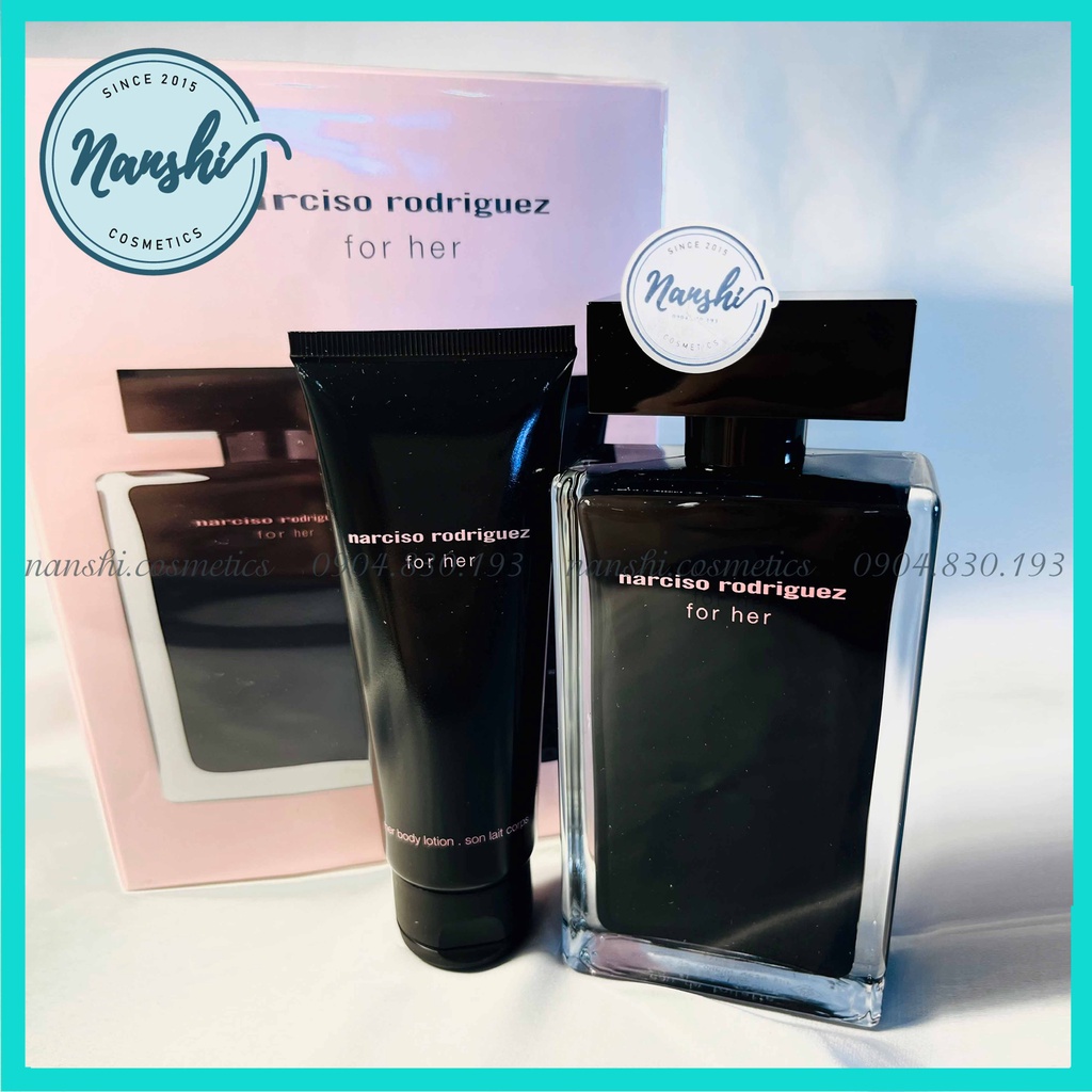 Set Nước Hoa Narciso Rodriguez For Her EDT 100ml+ Dưỡng Thể Narciso Rodriguez For Her 75ml