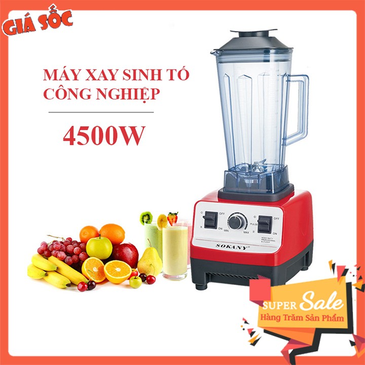 Máy Xay Công Nghiệp Xay đá, xay thịt, sinh tố, các loại hạt Chính hãng Sokany 4500W