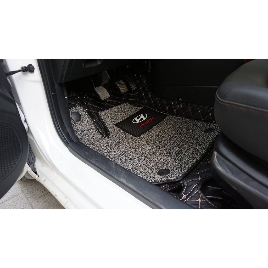 Thảm Trải Lót Sàn Ô Tô 6D Hyundai I10 Cao Cấp Da PU Trám Không Mùi, Chống Nước, Bảo Vệ Sàn Xe