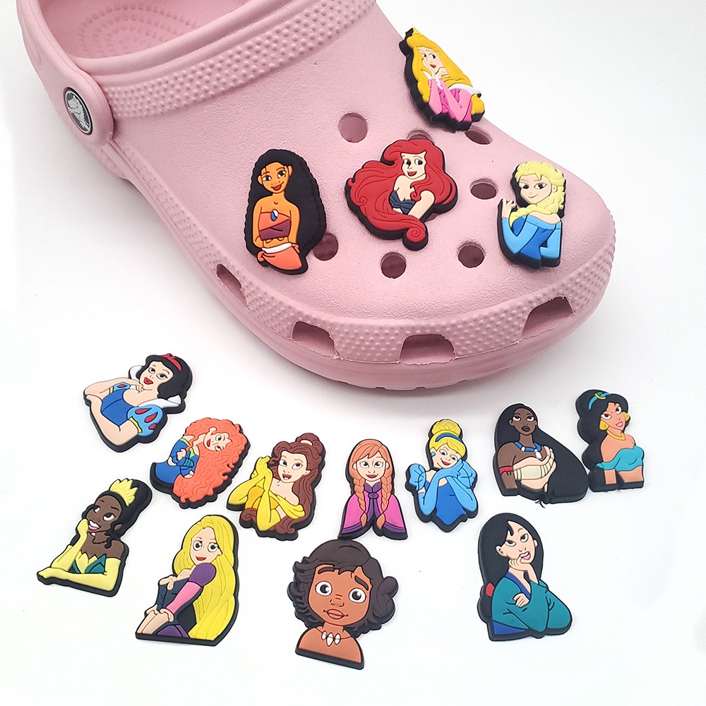 Phụ Kiện Ghim Cài Trang Trí Giày Hình Công Chúa Disney Jibitz Cho Croc Charm Bạch Tuyết Elsa Jibits