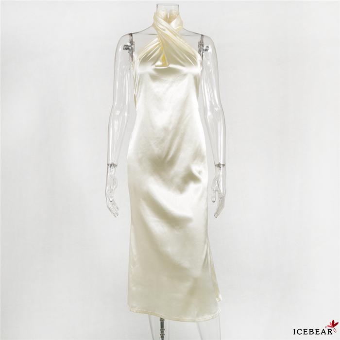 Đầm Hai Dây Dáng Ôm Trơn Màu Hở Lưng Gợi Cảm Dành Cho Nữ