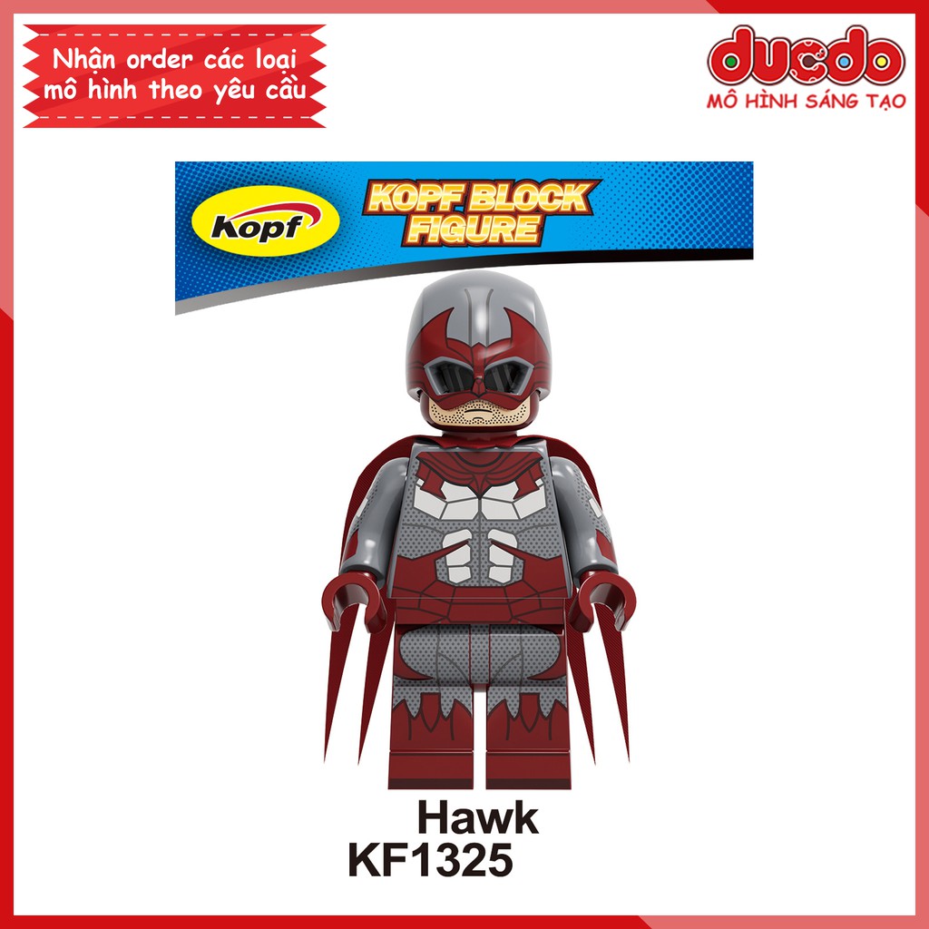 Minifigures các nhân vật Hawk, Dove, Aqualad - Đồ chơi Lắp ghép Xếp hình Mô hình Mini Iron Man Kopf KF6114