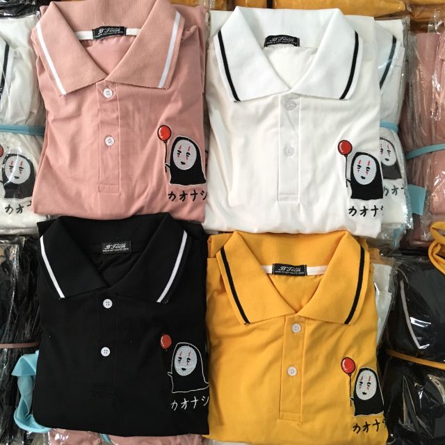 Áo Polo [Hình thật 100%] Unisex thêu Vô Diện cute👻👻👻