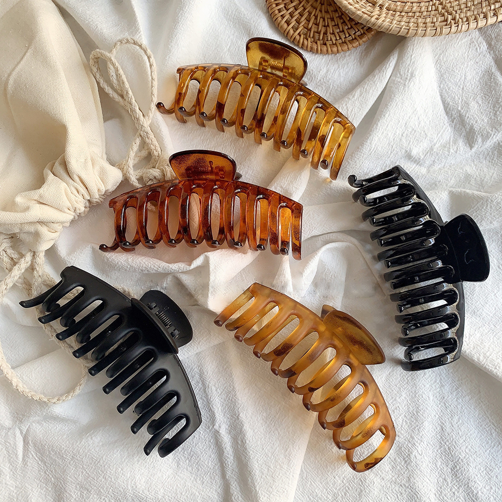 Kẹp tóc cỡ lớn bằng nhựa đơn giản tiện dụng cho nữ