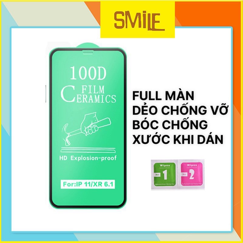 Cường Lực Iphone Dẻo 100D Full Màn Cường Lực Dẻo Chống Vỡ 6 6Plus 7 8 7Plus X Xsmax 11 11Promax 12 13 14 Pro Max Promax