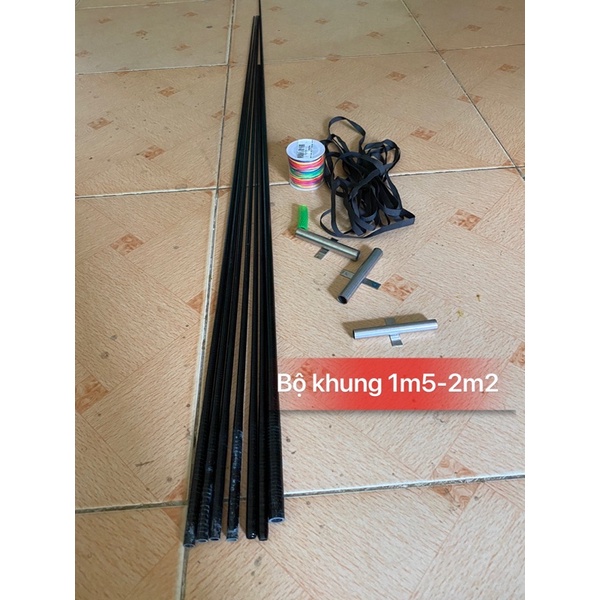 Bộ khung cacbon làm diều nhiều kích thước - tặng kèm dây cuốn đai