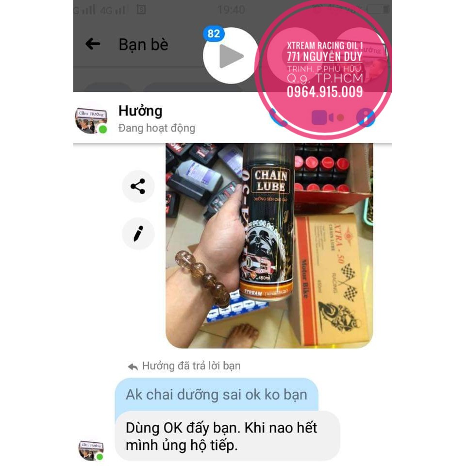 Combo chai xịt dưỡng sên xích Không Văng Giá Rẻ Xtra-50