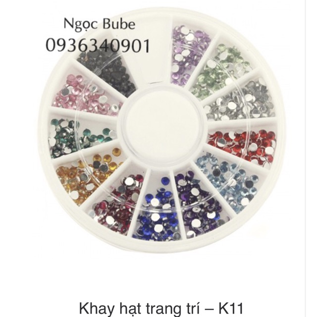 Khay hạt trang trí nail hình tròn 12 ô - SALE ĐỒ NAIL